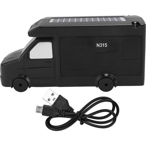 Tragbarer Solar-bluetooth-lautsprecher In Autoform, 1200 Mah, 5 W, Mit Fm-radio, Usb-, Sd-karten- Und Aux-eingang