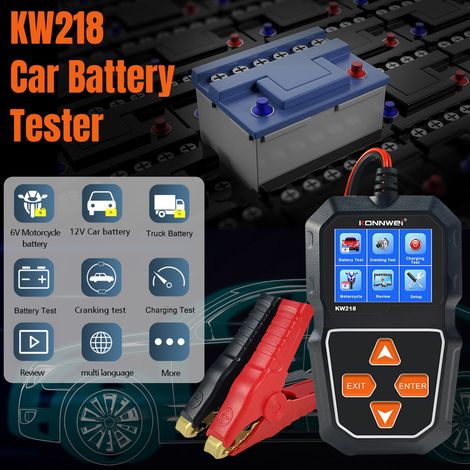 Kw218 Kfz-batterietester Für 6v, 12v Und Lkw – Lcd-display, Kompakt Und Tragbar