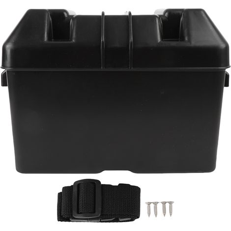 Batteriekasten Für Wohnmobil, Boot Und Anhänger – Stoßfestes Abs, 325 X 195 X 185 Mm, Schwarz (2 Stück)