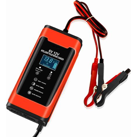 Intelligentes Ladegerät Für 6v/12v Blei-säure-batterien Mit Lcd-display Und Impulsreparaturfunktion