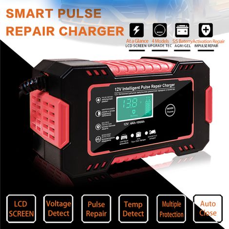 12v 6a Batterieladegerät Für Auto, Motorrad, Boot – Lcd-display Und Impulsreparaturfunktion