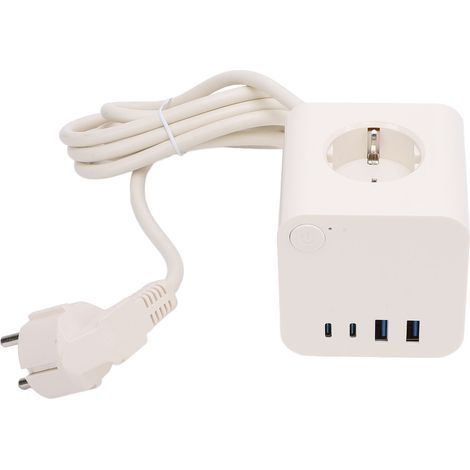 7-in-1 Würfel-steckdosenleiste Mit 3 Steckdosen + 4 Usb-anschlüssen (2x Usb-c/2x Usb-a), 25 W, Integrierter Schalter