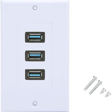 3-port-usb-3.0-wandsteckdose Aus Abs – Wandplatte Für Büro, Hotel Und Zuhause