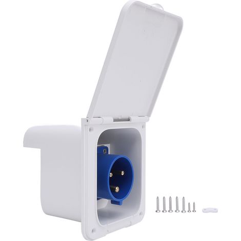 Außensteckdose Für Wohnmobile – 32 A, Ip44 Wasserdicht, Unterputzmontage, Weiß