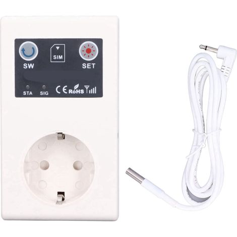 Gsm-smart-stecker Mit Temperatursensor Sc1-gsm-t 2000 W -40 Bis 110 °c