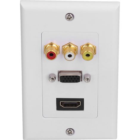 Rca + Hdmi + Vga Audio-/video-wandsteckdosen Aus Robustem Abs-kunststoff, Lötfrei, Mit Integriertem Multimedia-panel