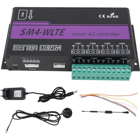 4g 4-relais-steuerung Mit Temperatur-/feuchtigkeitsalarm Und Stromausfallüberwachung – Sm4-wlte-ea Aus Aluminium