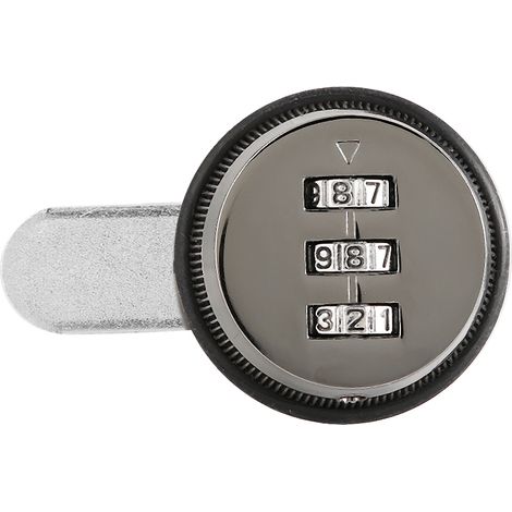 Mechanisches Schloss Für Briefkasten Mit 3-stelligem Code Aus Schwarzem Zink, 20 Mm