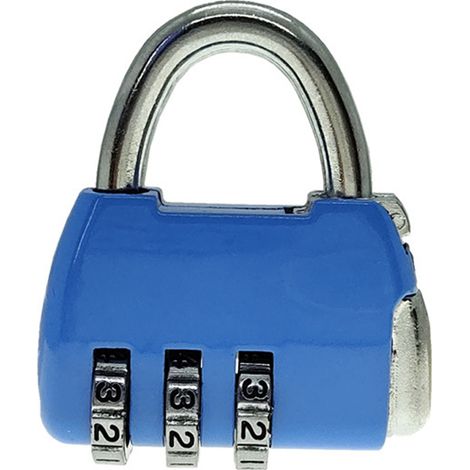 3-stelliges Zahlenschloss Für Gepäck, Zinklegierung, Hohe Sicherheit, Himmelblau