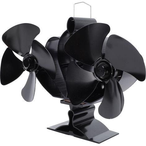 8-flügeliger Ofenventilator Aus Aluminiumlegierung, Leise Und Wärmesparend, Mit Magnetischem Thermometer