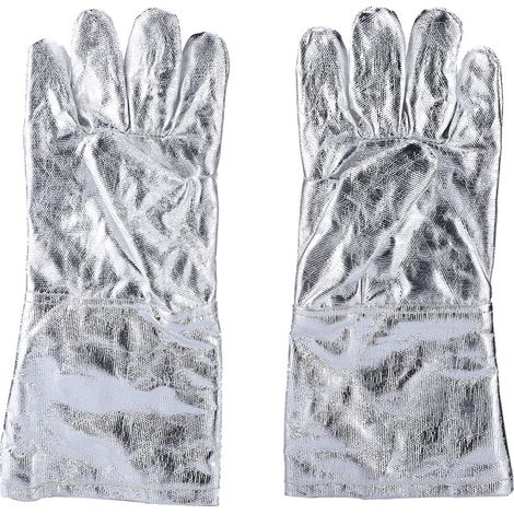 Hochtemperatur-schweißerschutzhandschuhe Aus Aluminisiertem Stahl – 38 Cm, 95 % Reflektierend, 5 Finger