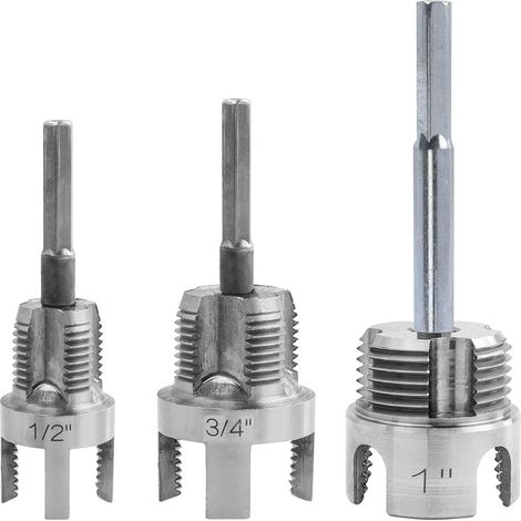 Gewindeschneidwerkzeug Für Pvc-rohre (1/2", 3/4" Und 1" (dn15/dn20/dn25)) – 2-in-1-gewindeschneidset Mit Ultraharter Nano-beschichtung – Integrierter Ausdreher Und Gewindebohrer Für Elektrische Bohrma