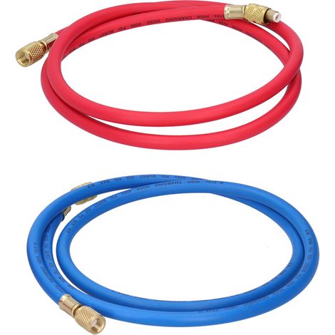 R410 Kfz-klimaanlagen-befüllschlauch – 2 Stück À 1,5 M Mit 1/4″ × 5/16″ Kupferanschlüssen Und Ptfe-dichtungen