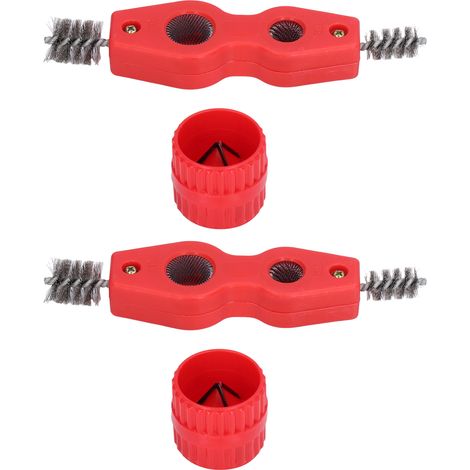 4-in-1 Kupferrohrreiniger Und Entgrater – Set Aus 2 Bürsten + 2 Entgratern, Rostentfernung, Polieren