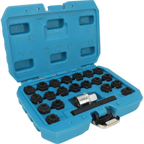 Diebstahlsicheres Radbolzen-entfernungsset – 22-teilig Mit 1/2"-adapter – Entspricht T10313, Chrom-molybdän