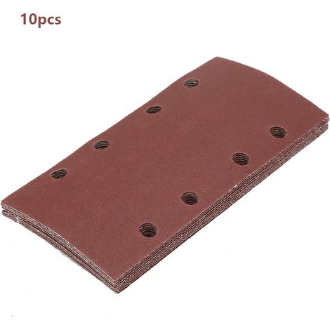 10-teiliges Set Schleifpapier (93 X 190 Mm) Für Holz Und Metall – Oxidiertes Aluminium-schleifpapier Mit 8 Staublöchern