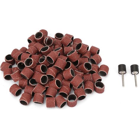 12-mm-schleifscheiben, 100 Stück, Körnung 80, Für Elektrische Winkelschleifer, Mit 2 Stangen