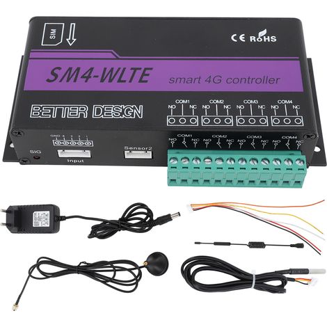 4g-4-kanal-alarmsteuerung Mit Sms Und App – Sm4-wlte-ea – Pt100-/thermoelementsensoren, Stromausfallerkennung