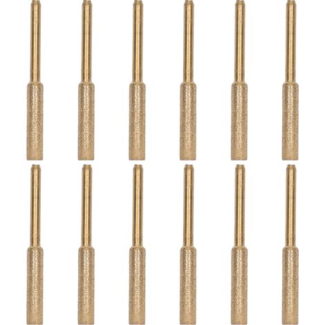 Kettensägenketten-schleifkopf – 12 Stück, Schaftdurchmesser 3 Mm, Schleifscheibendurchmesser 4,8 Mm, Schleifmittel: Schmirgel