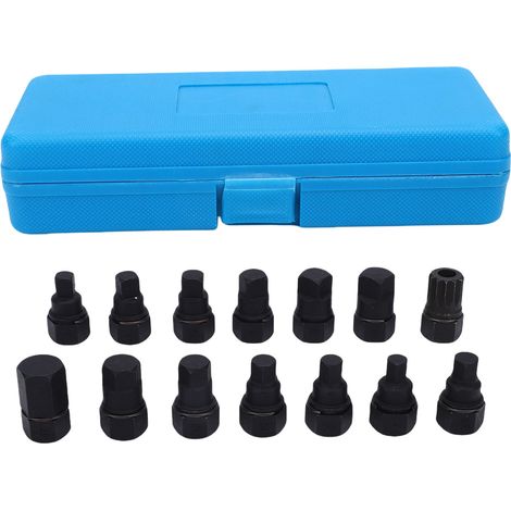 Multifunktionaler Ölablassschraubenschlüsselsatz – 14-teiliges Set (m16, Vierkant, Sechskant) Aus Cr-mo-stahl, 3/8″