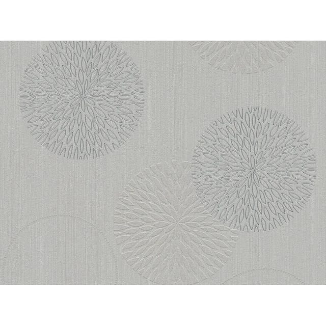 Bricoflor Moderne Tapete mit Silber Glitzer Effekt Graue Vliestapete mit Kreis Design Floral Vlies Mustertapete mit Vinyl Ideal für Wohnzimmer