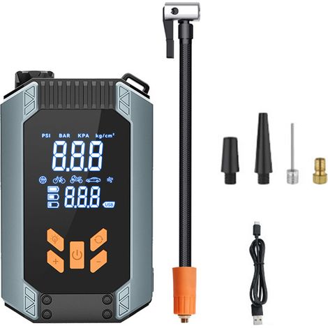 Kabellose, Tragbare Luftpumpe Mit 150 Psi, Lcd- Und Led-anzeige – Kompressor Für Auto, Motorrad, Fahrrad Und Ballons