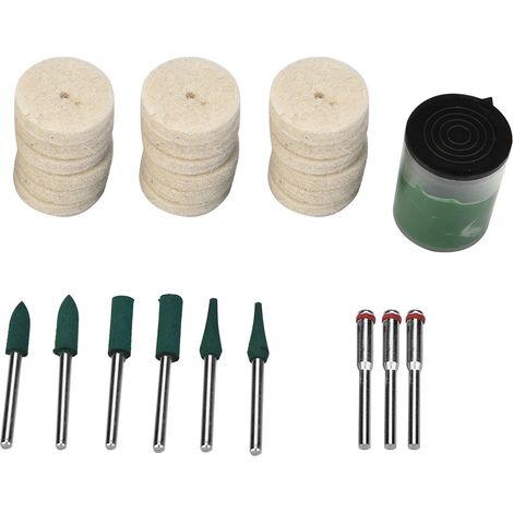 Set Mit 28 Schleif- Und Polieraufsätzen Für Rotationswerkzeuge, Kompatibel Mit Den Meisten Maschinen