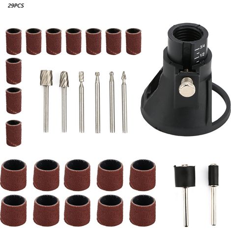 29-teiliges Set Für Elektrische Winkelschleifer: Verstellbarer Positionierer, Rotationsfräser Und Schleifscheiben