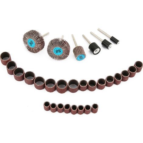 Set Mit 30 Zubehörteilen Für Elektrische Schleifmaschinen, Exzenterschleifer Und Poliermaschinen – Schleifköpfe, Schleifringe, Bohrer