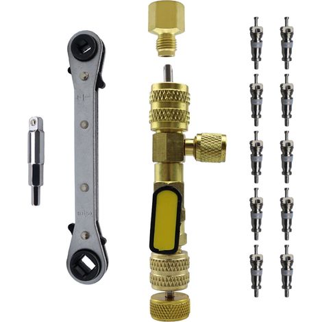 Cp-4339 Multifunktionaler Klimaanlagenventil-abzieher Mit Schraubenschlüssel Und Adaptern – Legierter Stahl, Kompatibel Mit R410/r22/r32