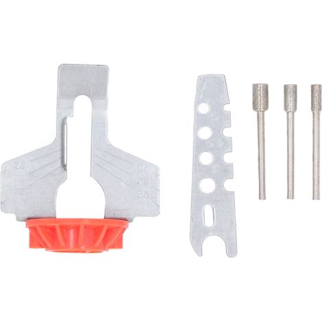 Rotationsschärfer Für Hss-kettensägenketten – Komplettes Rotes Set Mit Feilen Und Lineal