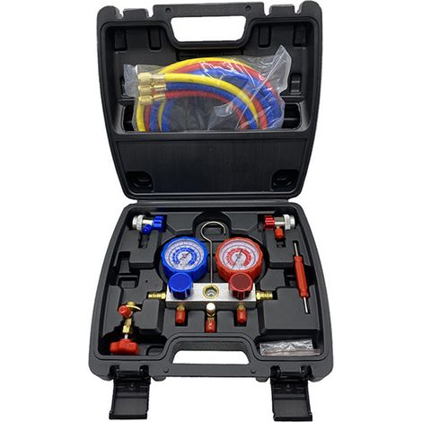 Manometer-set Für Klimaanlagen – R134a/r22/r410a-manometer Mit Zwei Präzisen Manometern Und Anti-schock-mechanismus