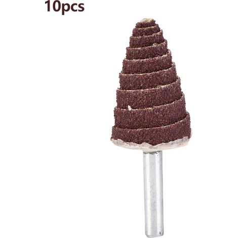 Konische Schleifaufsätze Für Rotationswerkzeuge – 10 Stück, 6 Mm Schaft, Abmessungen 6 × 25 Mm, Schleifpapier