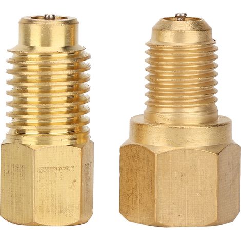 R134a-adapter Für Kfz-klimaanlagen – 2-teilig Aus Messing, 1/4" Sae-außengewinde Auf 1/2" Acme-innengewinde