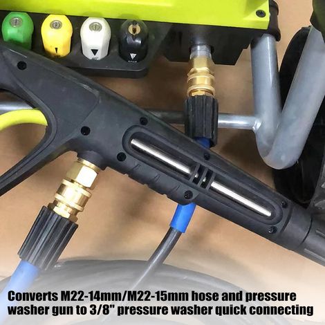 Schnellkupplungsset Für Hochdruckreiniger – 4-teilig Aus Messing, Adapter M22-14 Mm Auf 3/8″