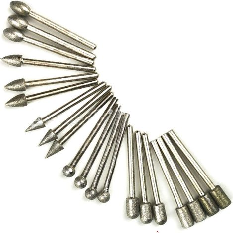 Satz Mit 20 Rotationsfräsern Zum Gravieren Und Schleifen – 3 Mm Schaft, 6 Mm Schnittdurchmesser, Schmirgelpapier
