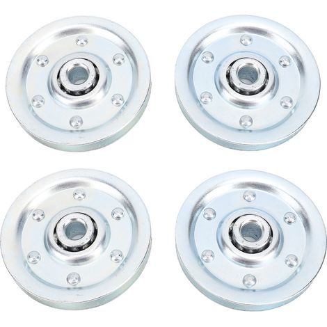 Hochleistungs-garagentorrollen (76 Mm) – 4er-set, Max. Traglast 90 Kg, Verzinkt, Geräuscharm