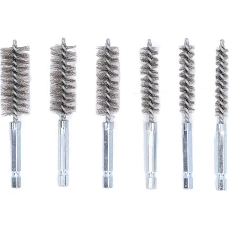 6-teiliges Laufreinigungsbürsten-set Aus Edelstahl Mit Rostbeständigen, Gedrehten Schäften Und Einer 1/4"-sechskantspitze