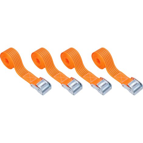 50 Mm X 3 M Befestigungsbänder (4 Stück) – Orange, Verstärkte Ratschenschnalle, Hochfestes Polyester