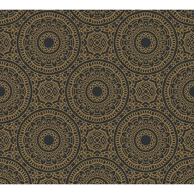 Livingwalls Tapete Grafisches Motiv Schwarz und Gold 53 cm x 10,05 m AS-389682