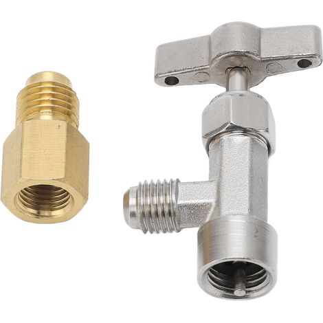 Selbstschließendes Ventil Für R134a-kältemittelzylinder – Edelstahl, 1/4″- Und 1/2″-adapter Für Kfz-klimaanlagen