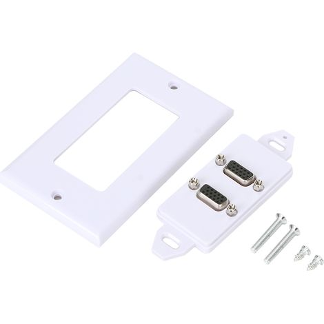 Doppelte Vga-wanddose (weiblich) Aus Abs – 11 X 7 Cm, Robust Und Einfach Zu Installieren