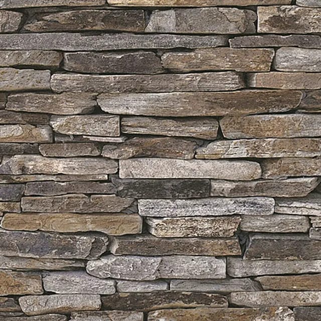 Bricoflor Bruchstein Tapete Selbstklebend Mauer Tapeten Panel in Natursteinoptik Ideal für Wohnzimmer und Küche Stein Vliestapete in 3D Optik