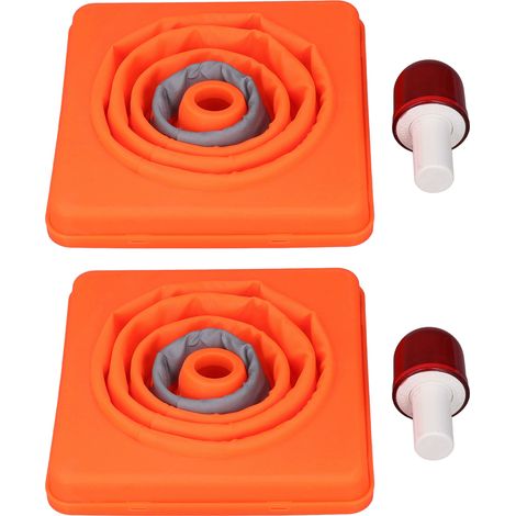 Faltbare Verkehrssicherheitskegel (30 Cm) Mit Reflektorstreifen Und Led-leuchten – 2er-pack, Orange