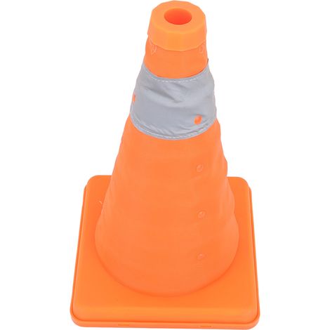 30 Cm Hoher, Einziehbarer Verkehrssicherheitskegel Mit Verstärktem Sockel Und Reflektorstreifen