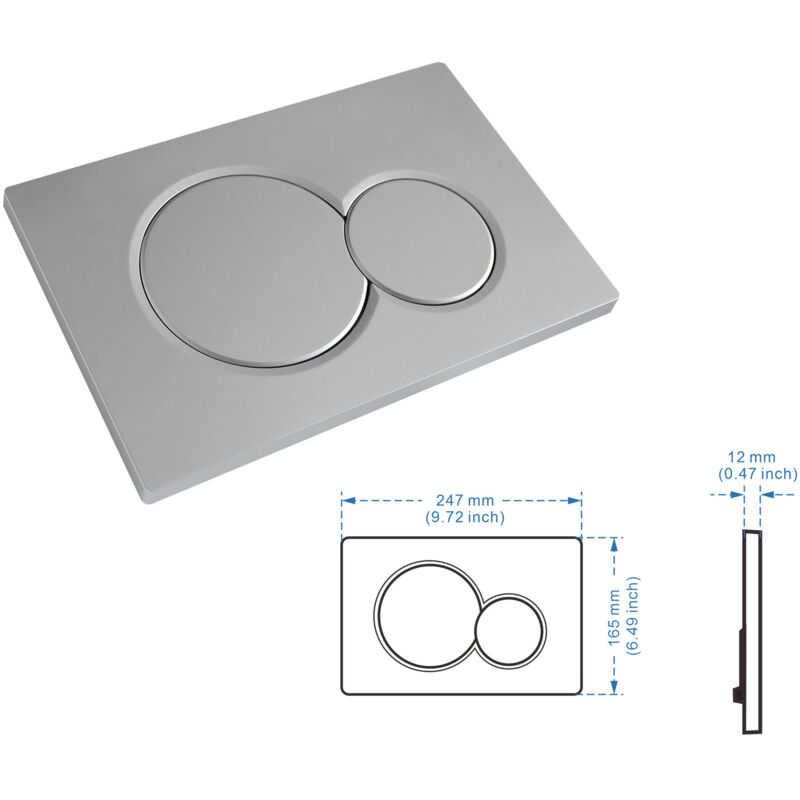 Spülkasten-bedienfeld, Kompatibel Mit Geberit Sigma 20 – Silber – Zweimengenspülung, Geeignet Für Unterputzspülkästen – 247 X 165 Mm – Elegantes Design