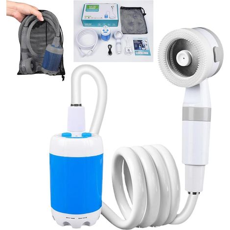 Tragbare Elektrische Campingdusche – Usb-aufladbare Duschpumpe – 5 L/min Durchflussrate, 2 Druckstufen, 1–2 Stunden Akkulaufzeit – Ideal Zum Wandern, Reisen, Autowaschen Und Hundewaschen