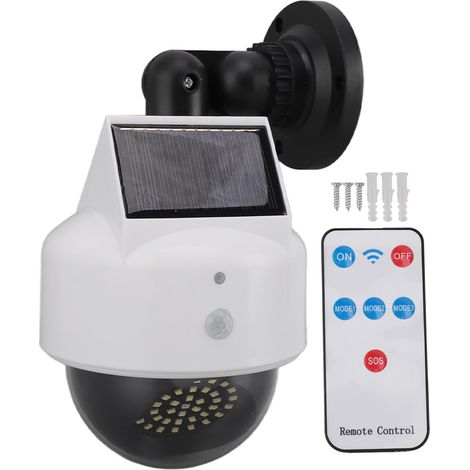 Solarbetriebene Attrappe Einer Sicherheitskamera Mit Blinkendem Rotem Led-licht, Bewegungsmelder Und Fernbedienung