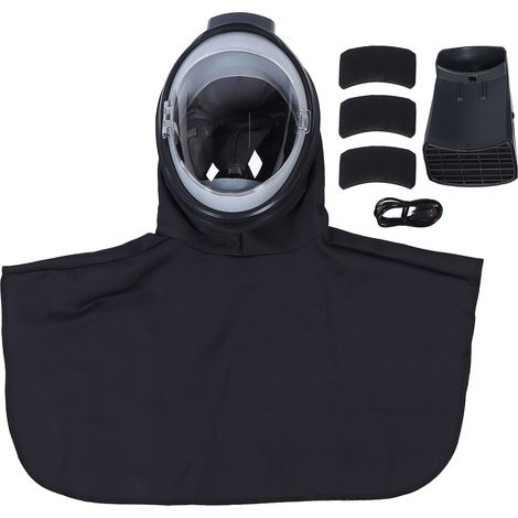 Belüfteter Elektrischer Sandstrahlhelm Mit N95-staubfilter, Vollständiger Antibeschlagschutz Für Polierarbeiten, Gießereiarbeiten, Bergbau Und Labore