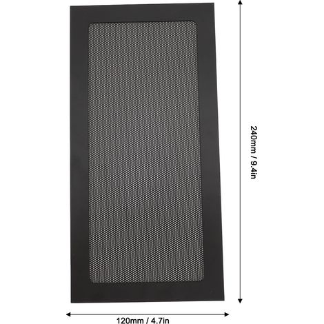 Pc-lüfter-staubfilter – 2 Stück, Schwarzer Pvc-magnetrahmen, Feines Maschengewebe 120 X 240 Mm